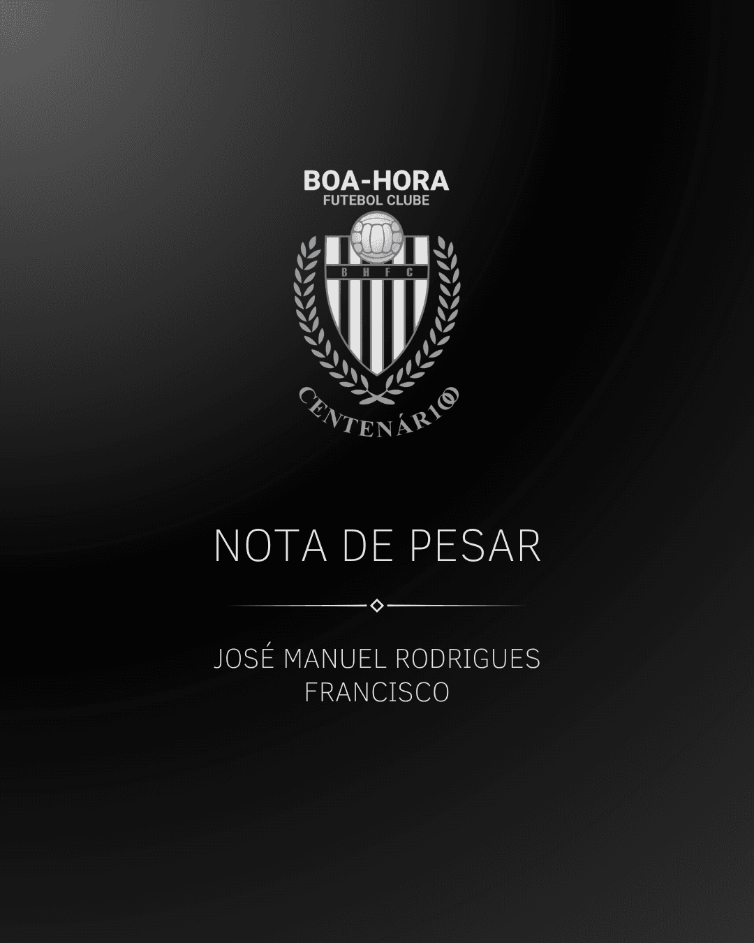 Nota de Pesar - José Manuel Rodrigues Francisco